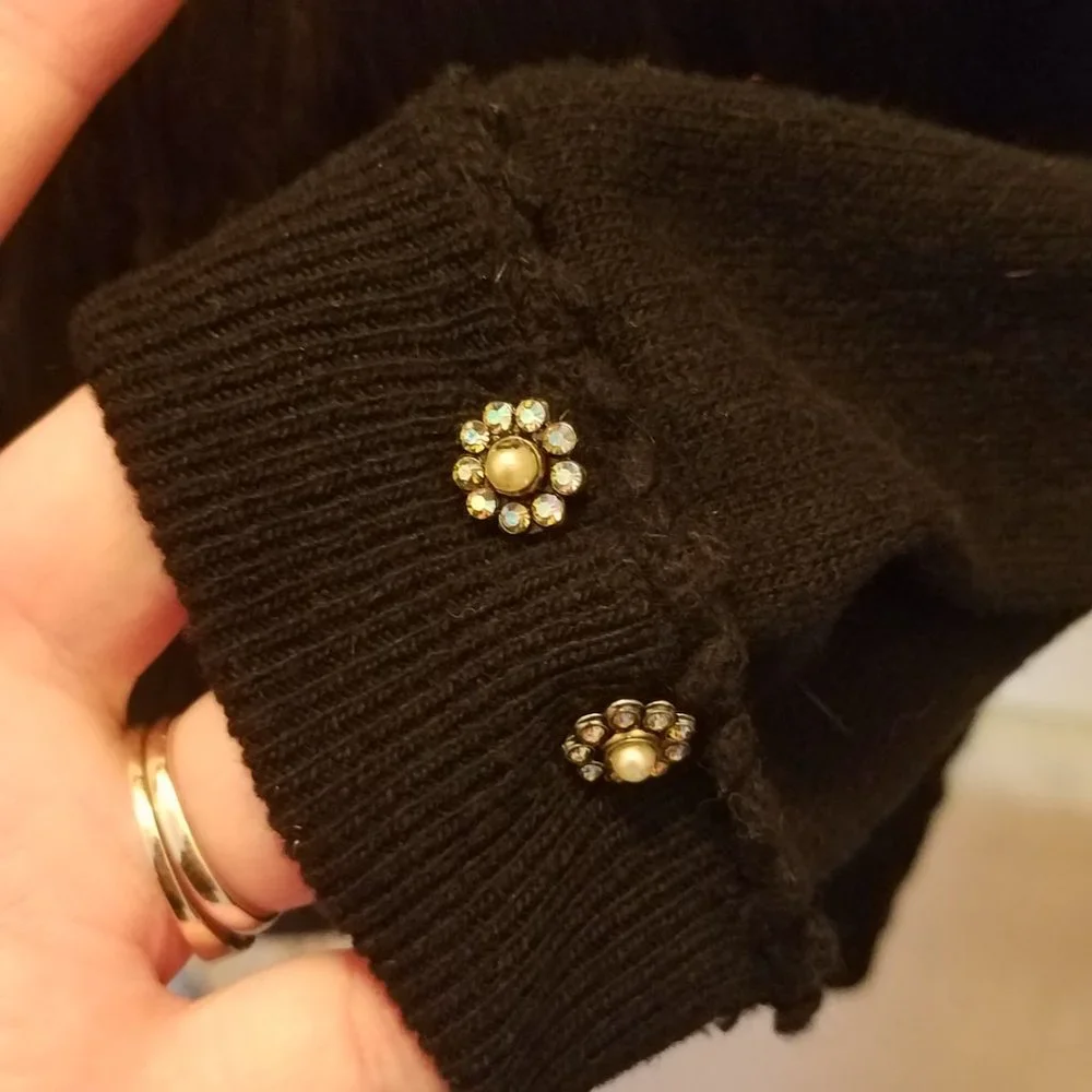 Vintage RARE Harel Fox Fur Collar Cashmere Sweater Size Medium - Picture 7 of 12